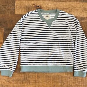 Madewell striped velour sweatshirt